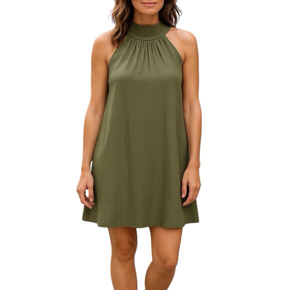 Womens Dress Sz Small High Mock Neckline Retro Hipster Boho Chic 70's Inspired - Picture 1 of 14